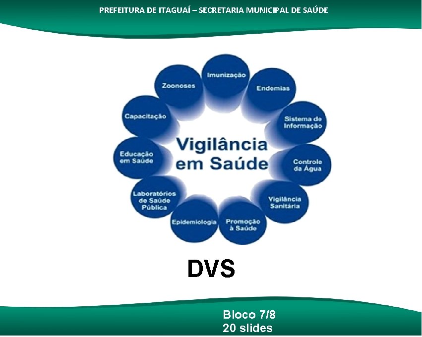PREFEITURA DE ITAGUAÍ – SECRETARIA MUNICIPAL DE SAÚDE DVS Bloco 7/8 20 slides 