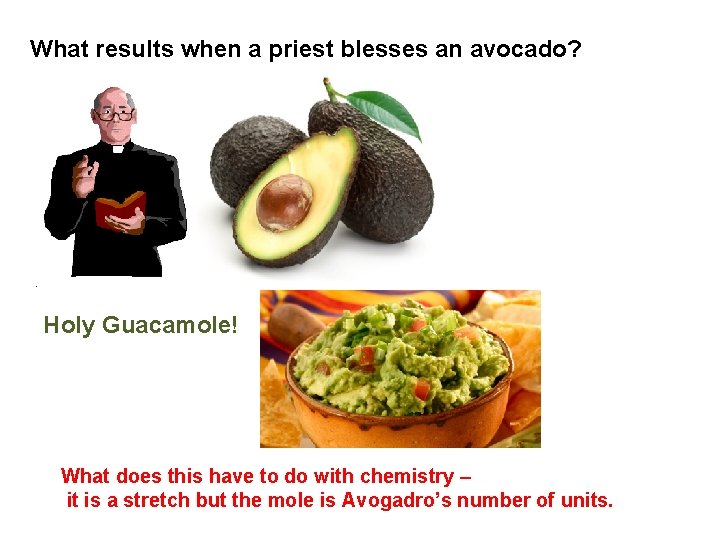 What results when a priest blesses an avocado? Holy Guacamole! What does this have What results when a priest blesses an avocado? Holy Guacamole! What does this have