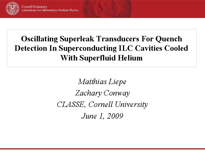 Oscillating Superleak Transducers For Quench Detection In Superconducting ILC Cavities Cooled With Superfluid Helium