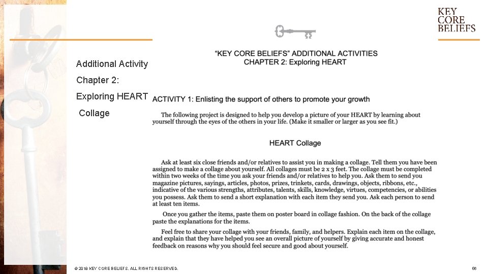 Additional Activity Chapter 2: Exploring HEART Collage © 2018 KEY CORE BELIEFS. ALL RIGHTS