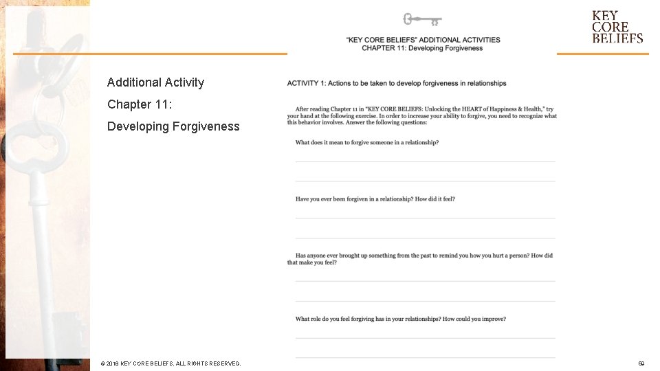 Additional Activity Chapter 11: Developing Forgiveness © 2018 KEY CORE BELIEFS. ALL RIGHTS RESERVED.