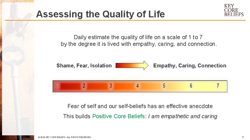 Assessing the Quality of Life Daily estimate the quality of life on a scale