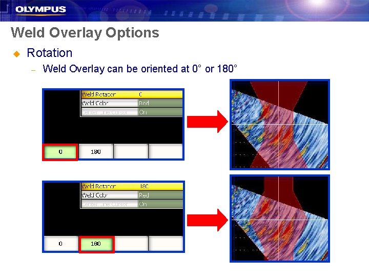 Weld Overlay Options u Rotation – Weld Overlay can be oriented at 0° or