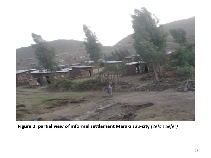 Figure 2: partial view of informal settlement Maraki sub-city (Zelan Sefer) 26 