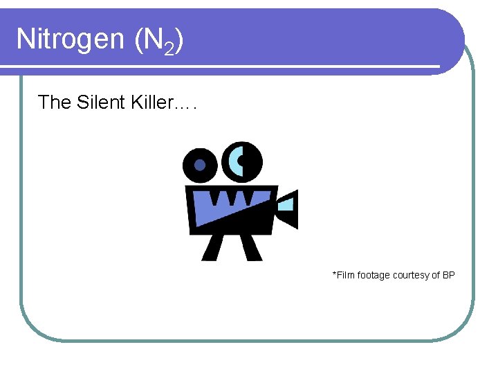Nitrogen (N 2) The Silent Killer…. *Film footage courtesy of BP 