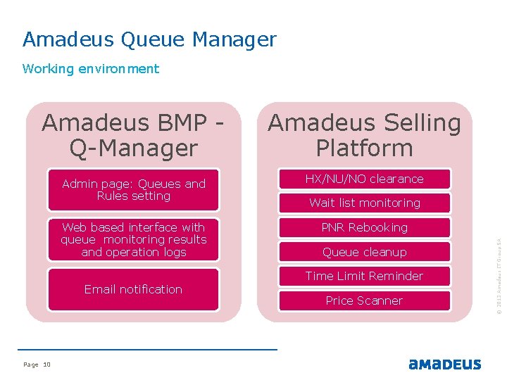 Amadeus Queue Manager Working environment Amadeus BMP - Amadeus Selling Q-Manager Platform Web based Amadeus Queue Manager Working environment Amadeus BMP - Amadeus Selling Q-Manager Platform Web based