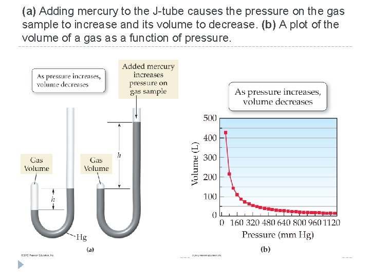(a) Adding mercury to the J-tube causes the pressure on the gas sample to
