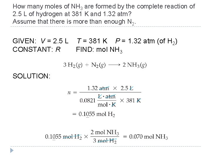 How many moles of NH 3 are formed by the complete reaction of 2.