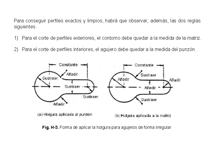 Para conseguir perfiles exactos y limpios, habrá que observar, además, las dos reglas siguientes.