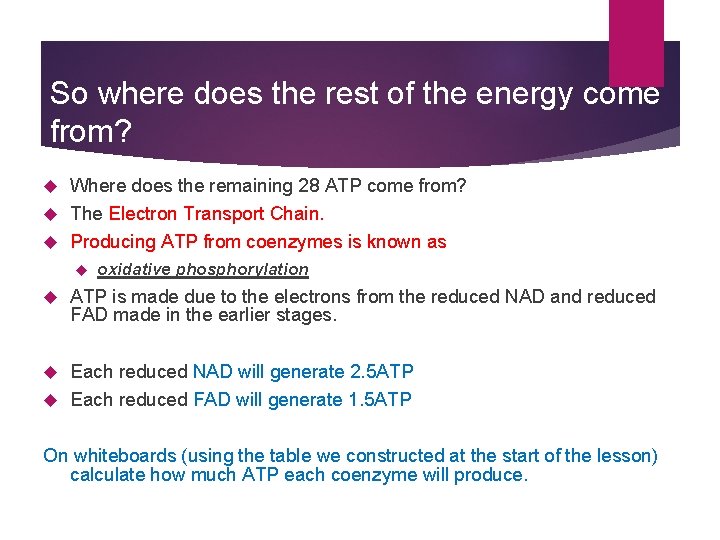 So where does the rest of the energy come from? Where does the remaining