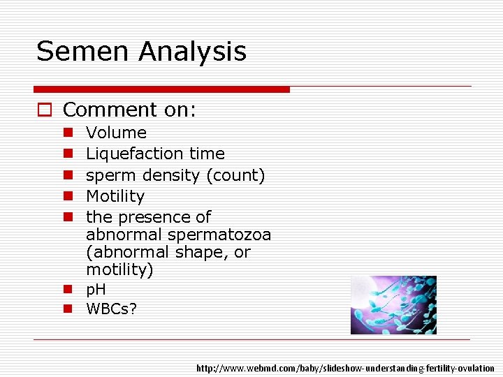 Investigations Of Infertility Dr Reem Sallam Endocrinology Block