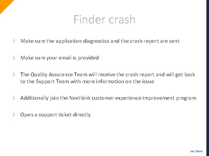 Finder crash › Make sure the application diagnostics and the crash report are sent
