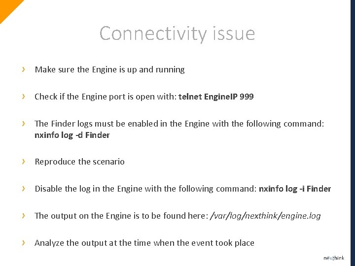 Connectivity issue › Make sure the Engine is up and running › Check if