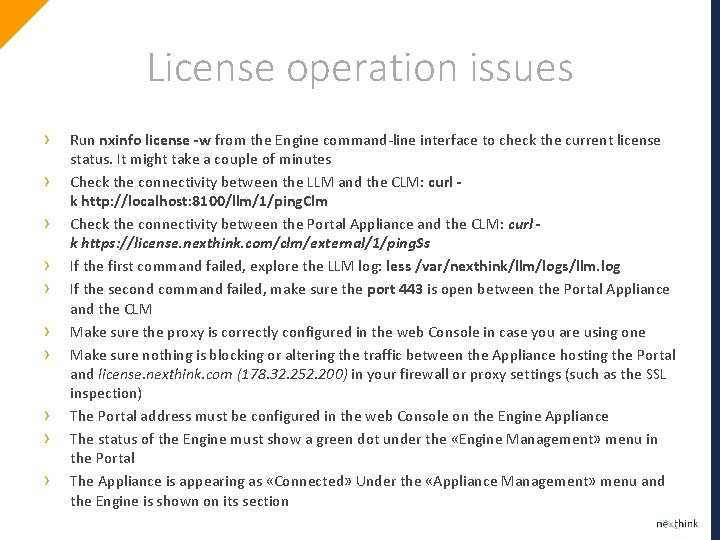 License operation issues › › › › › Run nxinfo license -w from the