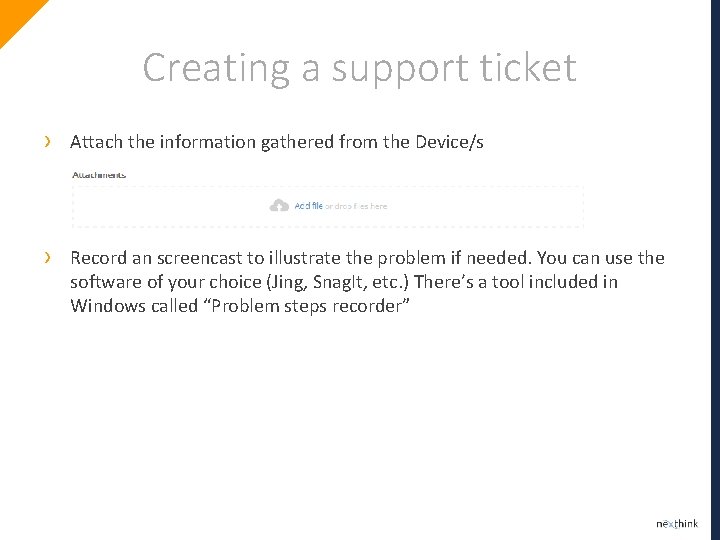 Creating a support ticket › Attach the information gathered from the Device/s › Record