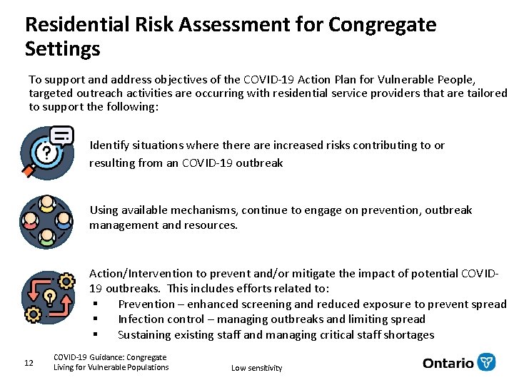 Residential Risk Assessment for Congregate Settings To support and address objectives of the COVID-19