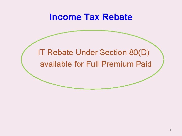 Income Tax Rebate IT Rebate Under Section 80(D) available for Full Premium Paid 4