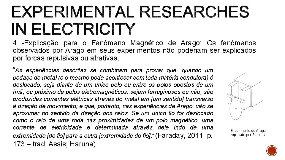 4 -Explicação para o Fenômeno Magnético de Arago: Os fenômenos observados por Arago em