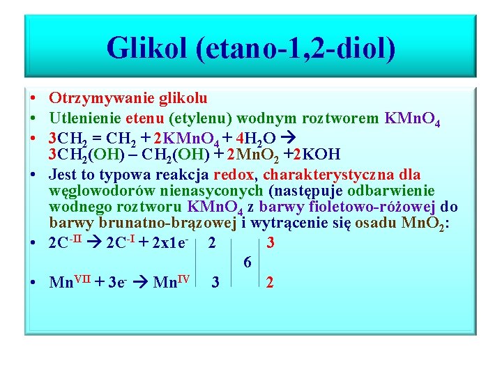 Alkohole polihydroksylowe Glikol etano1 2 diol Glicerol propano1