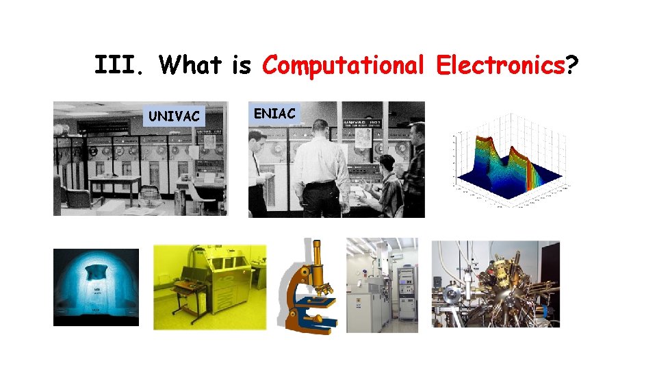 III. What is Computational Electronics? UNIVAC ENIAC 