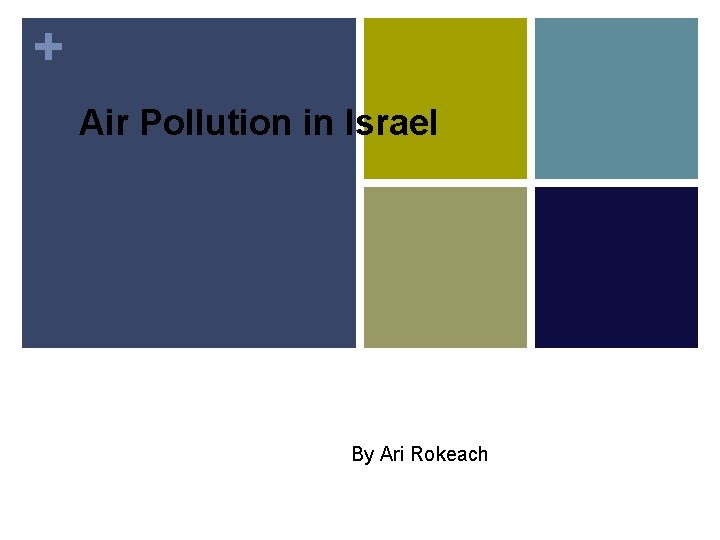 + Air Pollution in Israel By Ari Rokeach 