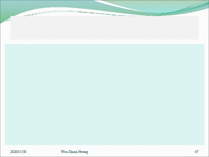 2020/11/30 Wen-Shann Hwang 67 