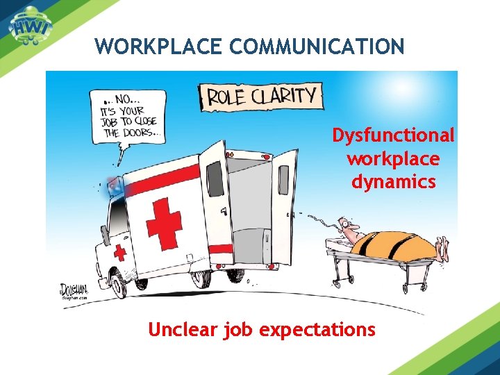 WORKPLACE COMMUNICATION Dysfunctional workplace dynamics “Unclear job expectations 