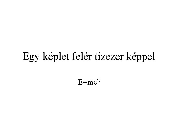 Egy képlet felér tízezer képpel E=mc 2 