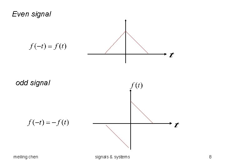 Even signal odd signal meiling chen signals & systems 8 