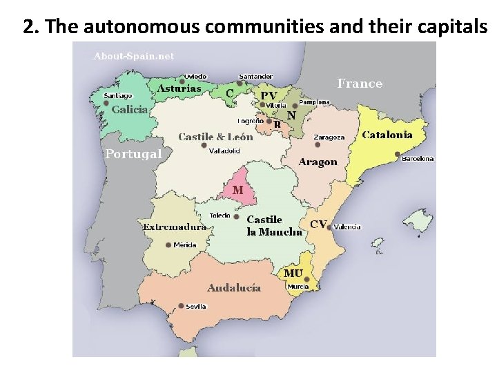 2. The autonomous communities and their capitals 