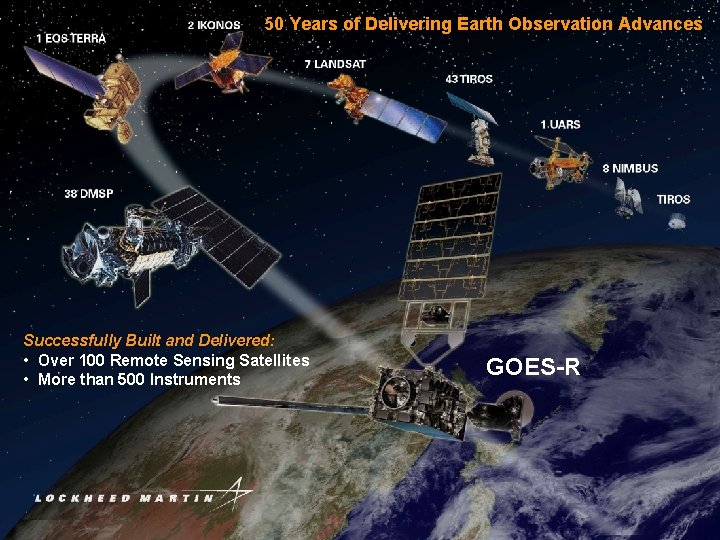 50 Years of Delivering Earth Observation Advances Successfully Built and Delivered: • Over 100