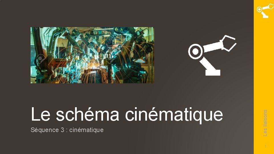 Séquence 3 : cinématique Les liaisons Le schéma cinématique 1 