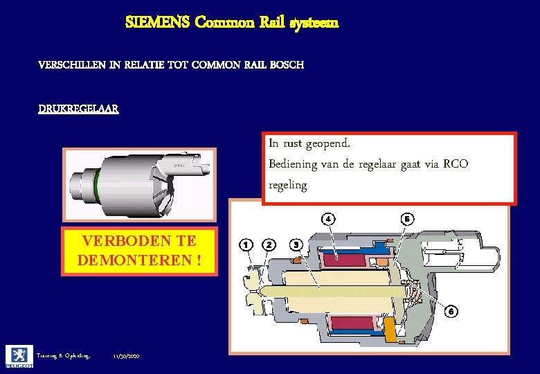 SIEMENS Common Rail systeem VERSCHILLEN IN RELATIE TOT COMMON RAIL BOSCH DRUKREGELAAR In rust