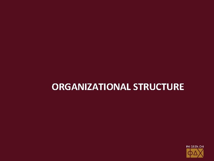 ORGANIZATIONAL STRUCTURE 