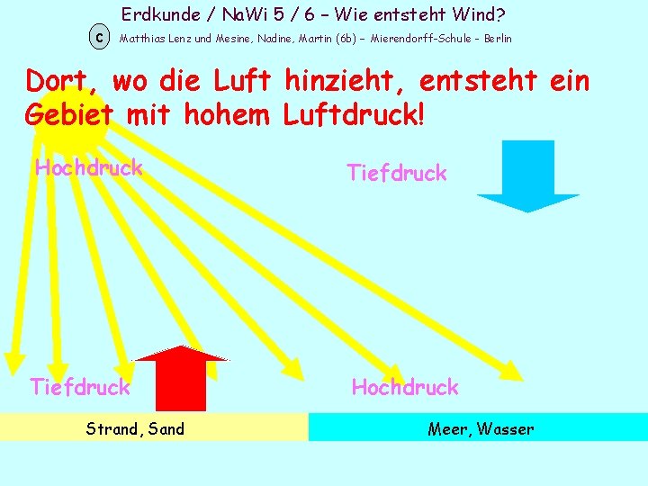 Erdkunde / Na. Wi 5 / 6 – Wie entsteht Wind? c Matthias Lenz