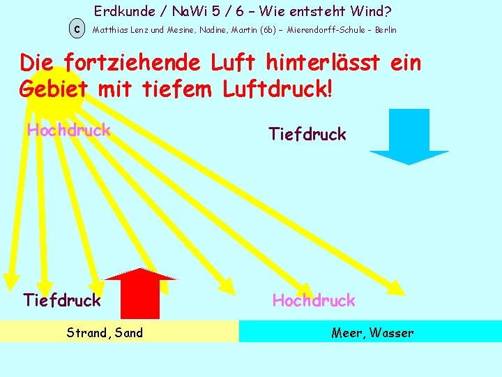 Erdkunde / Na. Wi 5 / 6 – Wie entsteht Wind? c Matthias Lenz