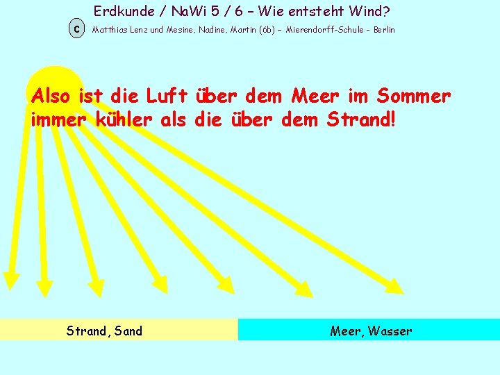Erdkunde / Na. Wi 5 / 6 – Wie entsteht Wind? c Matthias Lenz