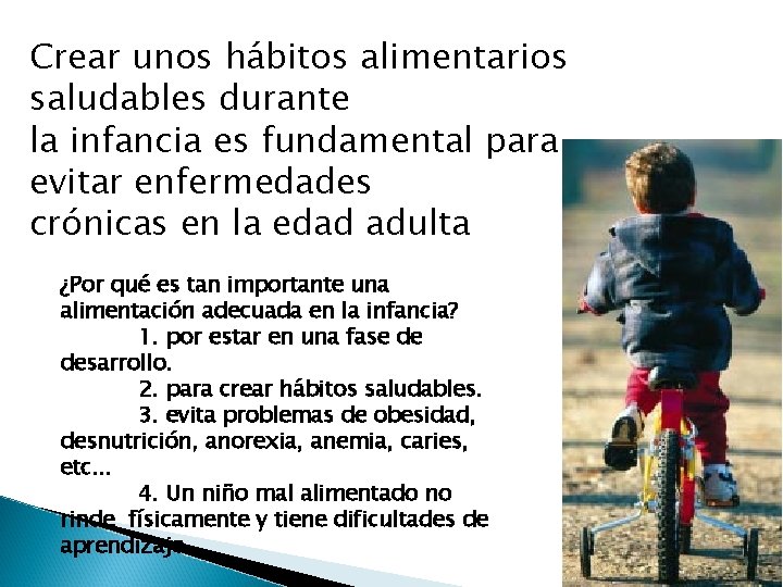 Crear unos hbitos alimentarios saludables durante la infancia