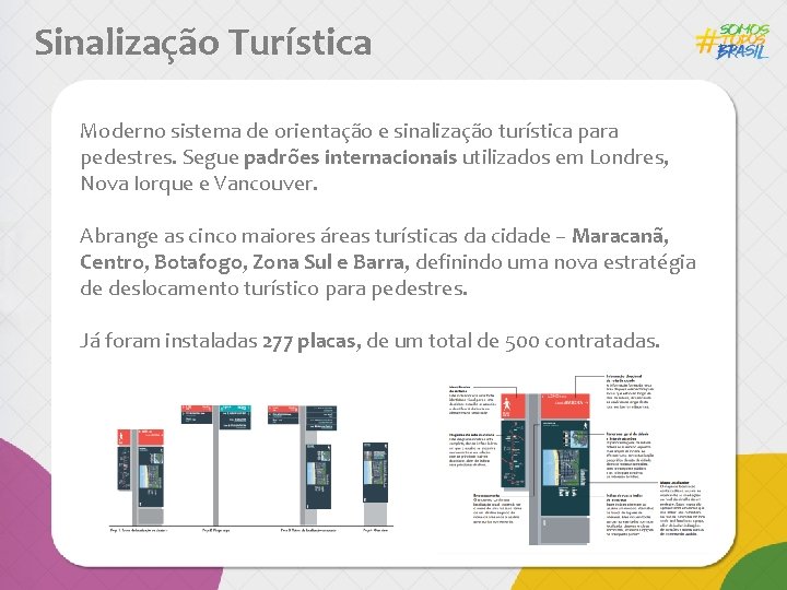 Sinalização Turística Moderno sistema de orientação e sinalização turística para pedestres. Segue padrões internacionais