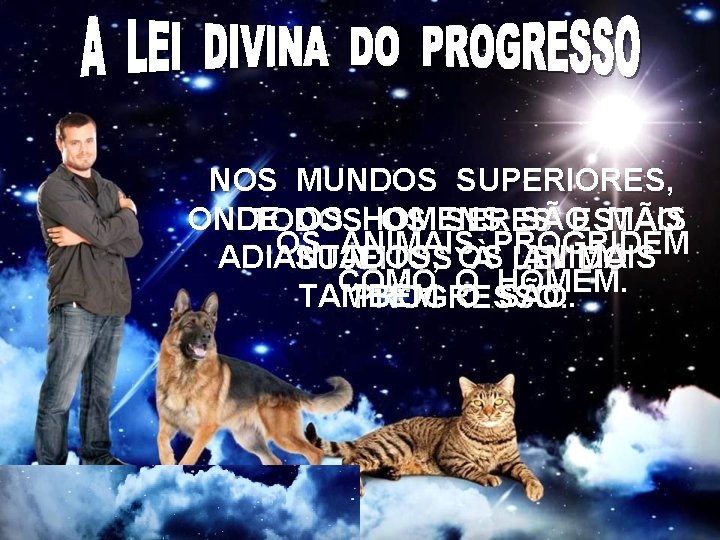 NOS MUNDOS SUPERIORES, ONDE OS HOMENS SÃO MAIS TODOS OS SERES ESTÃO OS ANIMAIS