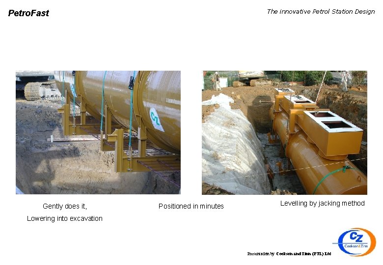 The innovative Petrol Station Design Petro. Fast Gently does it, Positioned in minutes Levelling