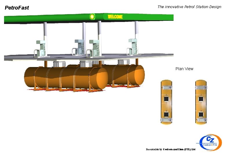 Petro. Fast The innovative Petrol Station Design Plan View Presentation by Cookson and Zinn