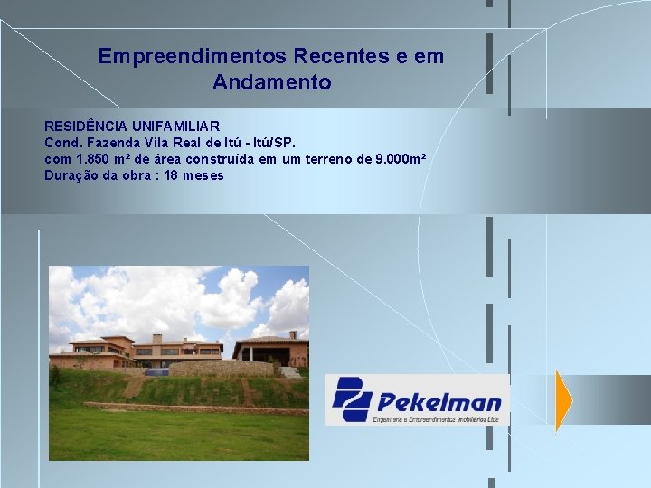 Empreendimentos Recentes e em Andamento RESIDÊNCIA UNIFAMILIAR Cond. Fazenda Vila Real de Itú - Empreendimentos Recentes e em Andamento RESIDÊNCIA UNIFAMILIAR Cond. Fazenda Vila Real de Itú -