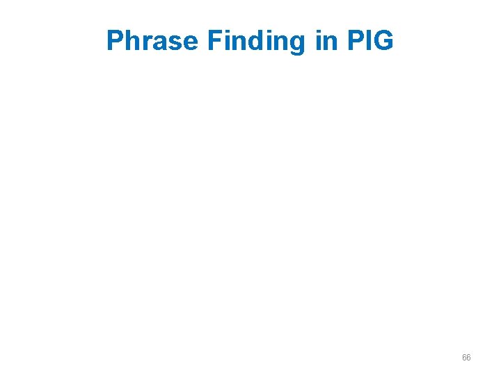 Phrase Finding in PIG 66 