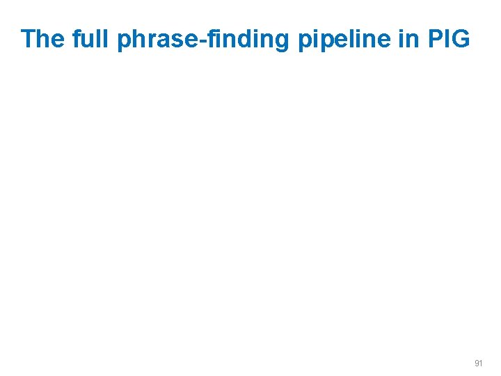 The full phrase-finding pipeline in PIG 91 