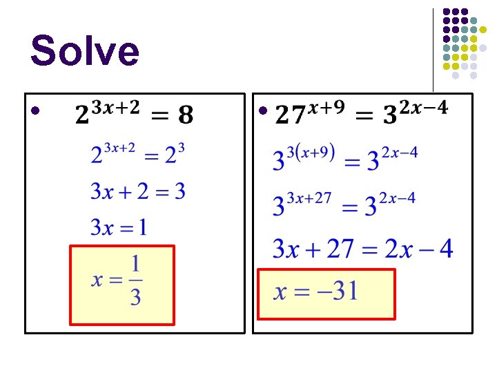 Solve l l 