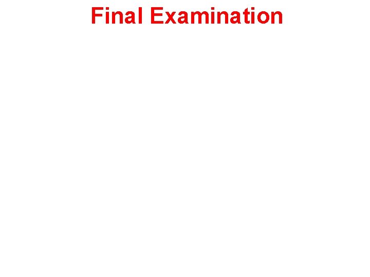 Final Examination 