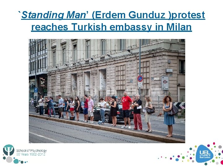 `Standing Man’ (Erdem Gunduz )protest reaches Turkish embassy in Milan 