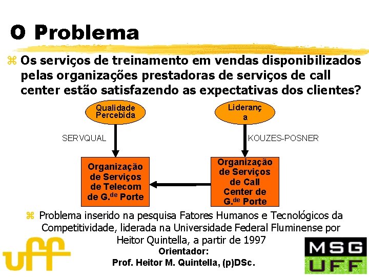 O Problema z Os serviços de treinamento em vendas disponibilizados pelas organizações prestadoras de