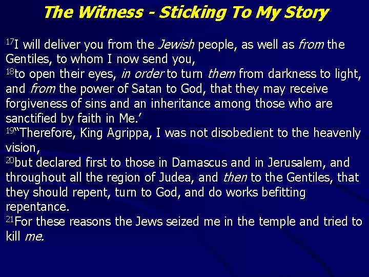 The Witness - Sticking To My Story will deliver you from the Jewish people,